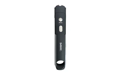 SABRE 2-in-1 stun gun with 200 lumen LED flashlight in black, rechargeable, with 130 dB alarm