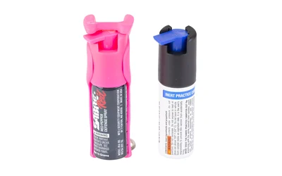 Sabre pepper spray pink 0.54 oz canister with ergonomic holder and practice spray