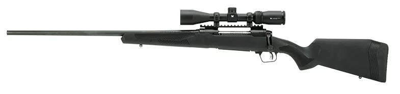 Savage 110 Apex Hunter XP left-hand .400 Legend rifle with mounted Vortex 3-9x40 scope