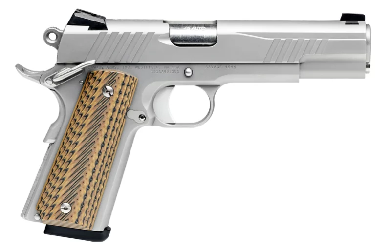 Savage 1911 Government .45 ACP 5-inch stainless steel pistol with VZ G10 grips