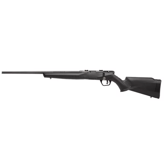 Savage B17F left-hand bolt-action rifle with black synthetic stock