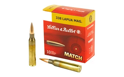 Sellier & Bellot SB338LMA .338 Lapua Magnum 250gr HPBT ammunition 10-round box