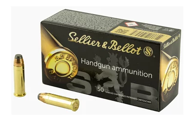 Sellier & Bellot SB38C .38 Special 158gr Soft Point ammunition box and rounds