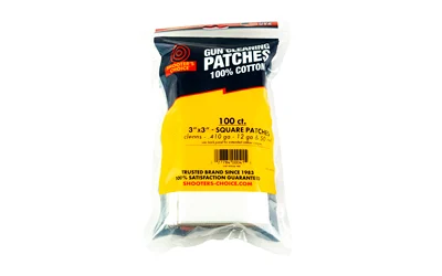 Shooters Choice 3-inch square cotton cleaning patches 100-pack