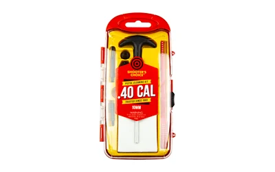 Shooters Choice .40 cal pistol cleaning kit components and case