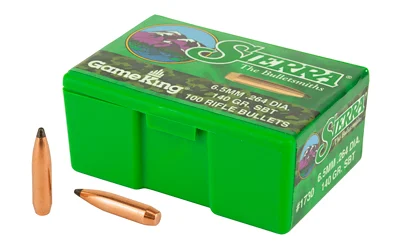 Sierra GameKing 6.5mm .264 140gr Spitzer Boat Tail bullets, 100ct