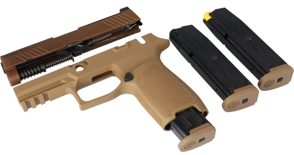 Sig Sauer CAL-X kit P320-M18 9mm carry coyote tan with three 10-round magazines