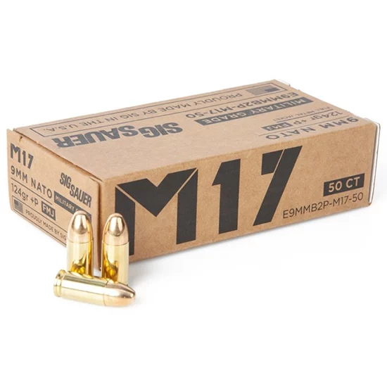 Sig Sauer Elite Ball M17 9mm 124gr FMJ 50rd box product image