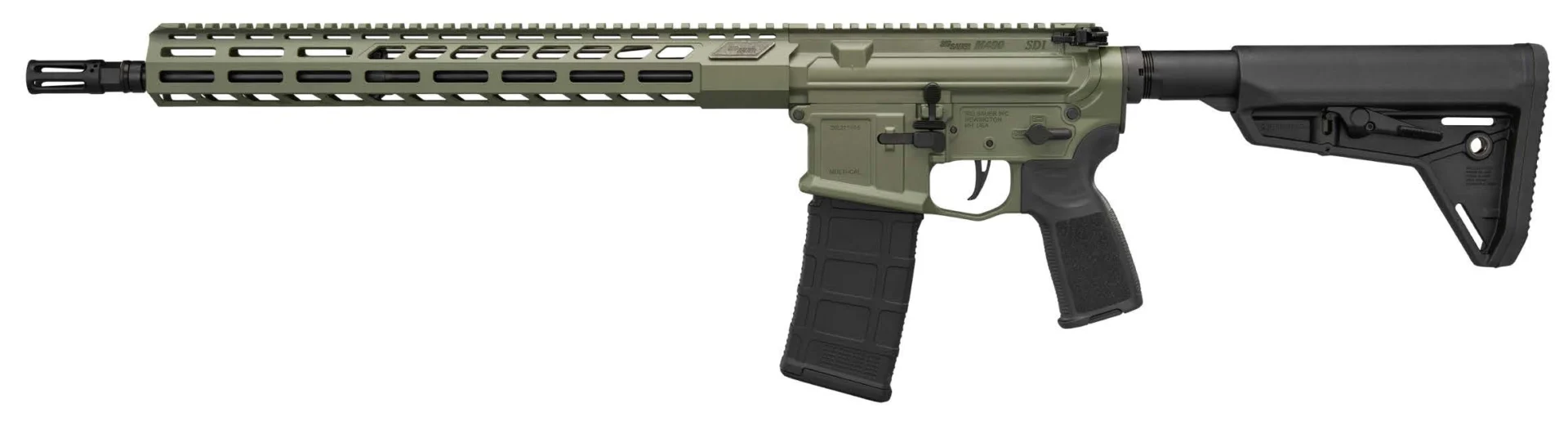 Sig Sauer M400 SDI 5.56 NATO 16 inch Moss Green rifle left profile