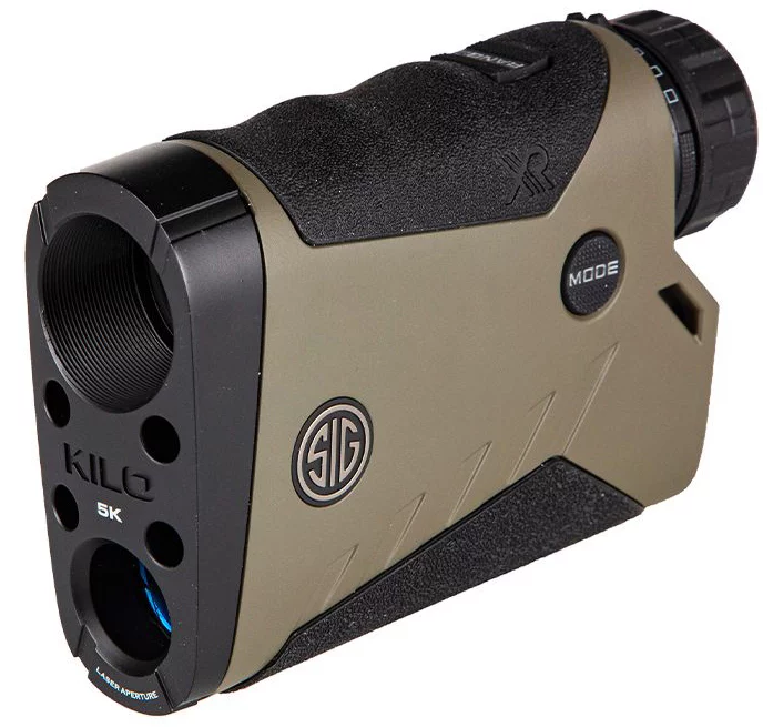 Sig Sauer KILO5K 7x25 rangefinder in ranger green with carry pouch and lanyard