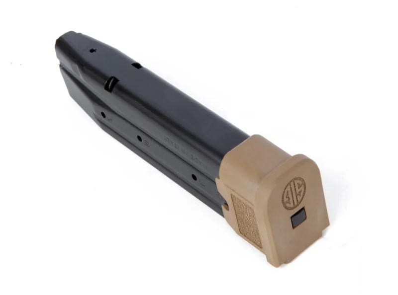 Sig Sauer P320 M17 21-round 9mm extended magazine in coyote finish