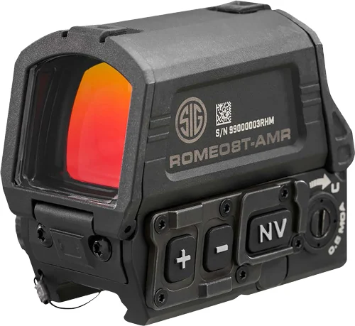 Sig Sauer Romeo8T-AMR 1x40mm red dot sight in black with flip-back covers