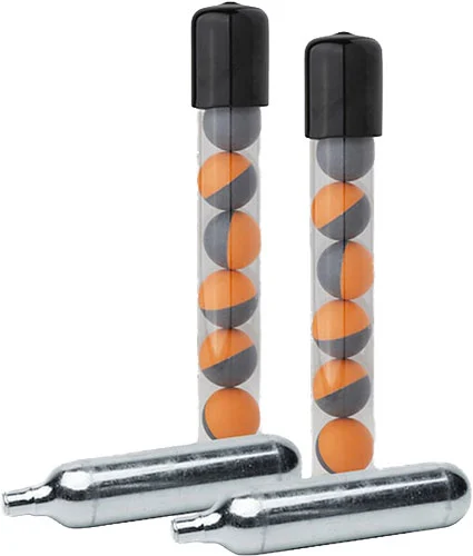 Sabre SL7 pepper projectile refill kit 14 projectiles 2 x 12 g CO2 orange gray