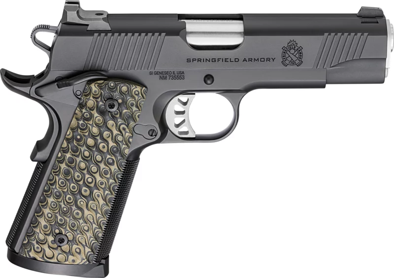 Springfield Armory 1911 TRP Classic .45 ACP 4.25 inch black Cerakote pistol with VZ Hydra G10 grips