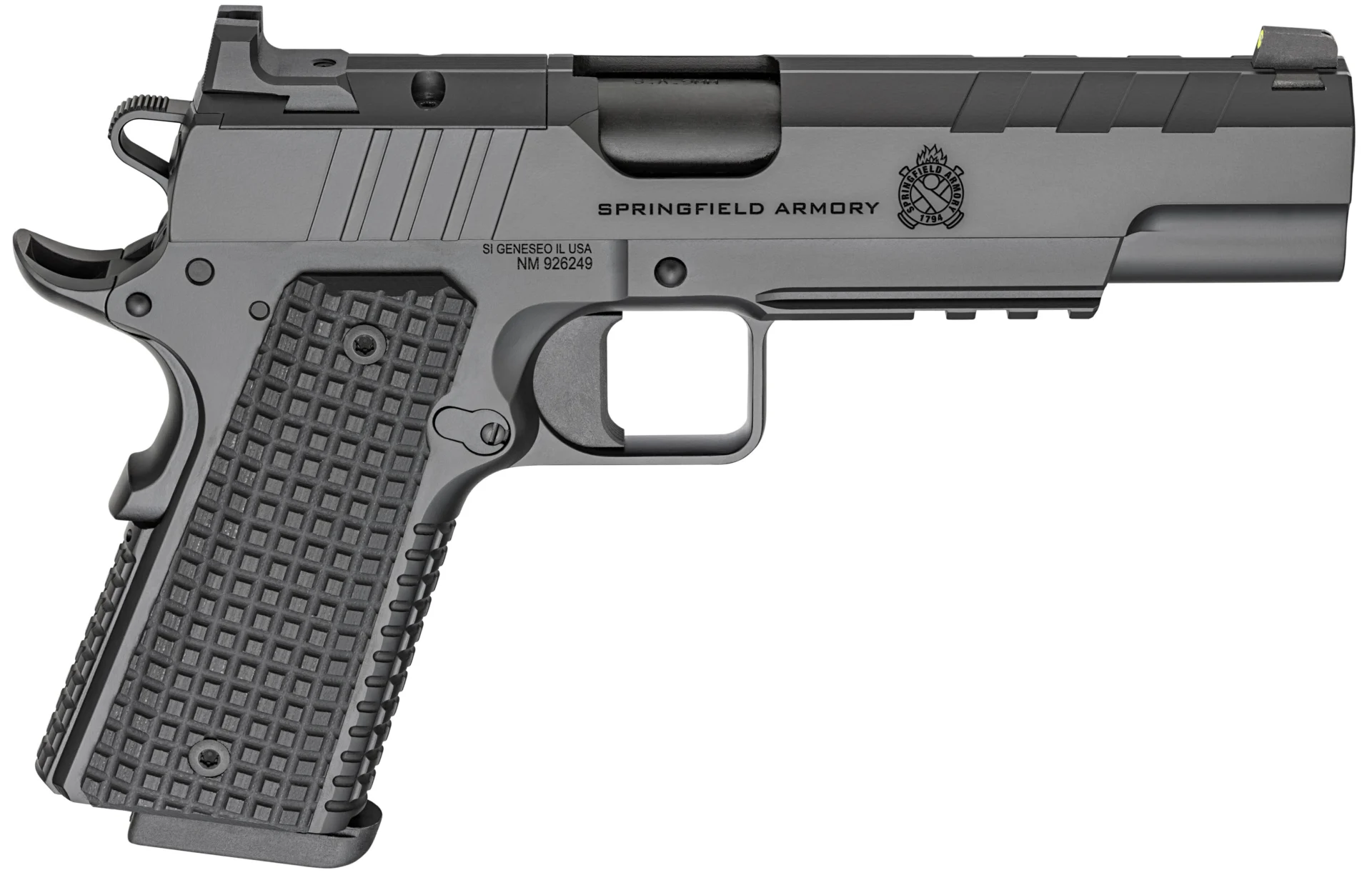 Springfield Armory Emissary 1911 AOS 9mm 5-inch black Cerakote VZ G10