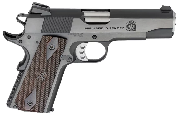 Springfield Armory 1911 Garrison 4.25 inch blued pistol with wood grips