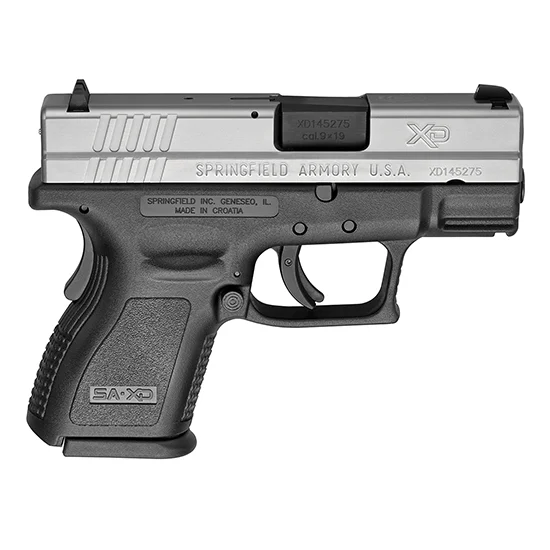 Springfield Armory XD Sub-Compact 9mm 3-inch stainless slide black polymer frame two 10-round mags