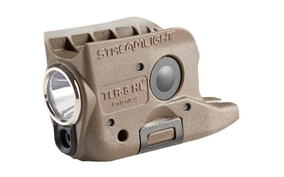 Streamlight TLR-6 HL 300-lumen weapon light in Flat Dark Earth with integrated red laser, fits Glock 42/43