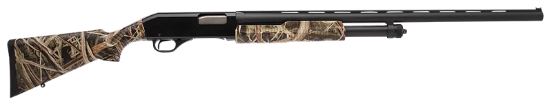 Stevens 320 Field 12ga 28in Mossy Oak Shadow Grass Blades pump shotgun side view