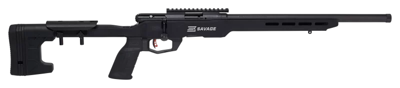 Savage B22 Precision .22 LR bolt-action rifle with MDT chassis and 18-inch barrel