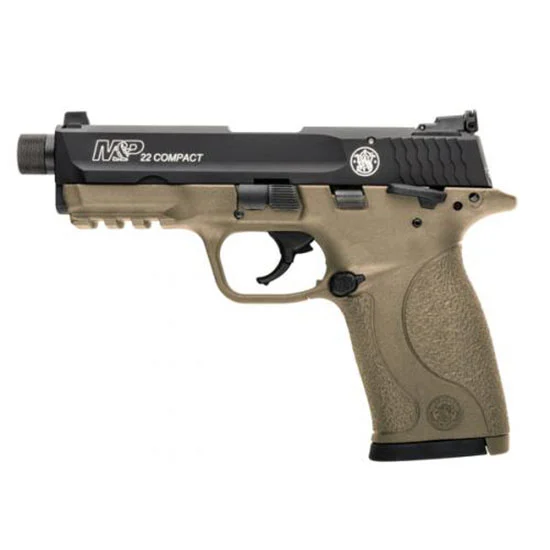 Smith & Wesson M&P22 Compact .22 LR 3.56in threaded barrel Flat Dark Earth with black slide and two magazines