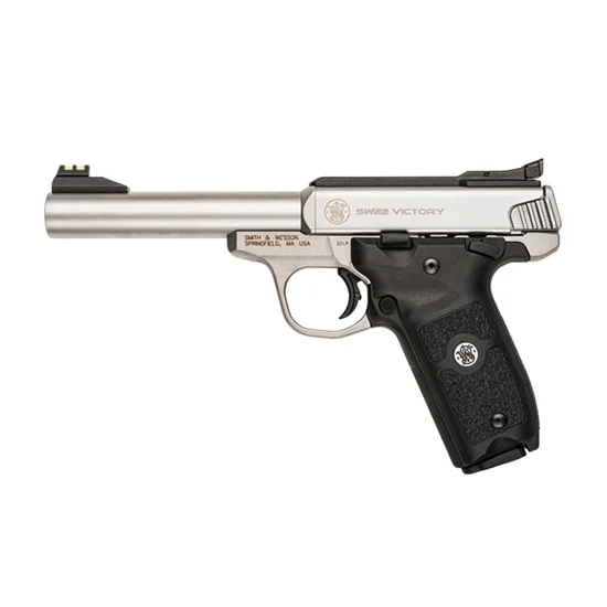 Smith & Wesson SW22 Victory .22 LR 5.5 in stainless pistol with black textured polymer grip