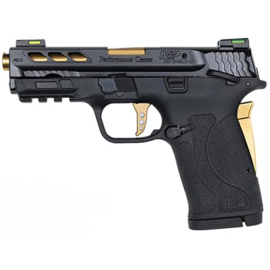 Smith & Wesson Performance Center M&P Shield EZ M2.0 .380 ACP with 3.8" gold ported barrel and black polymer frame