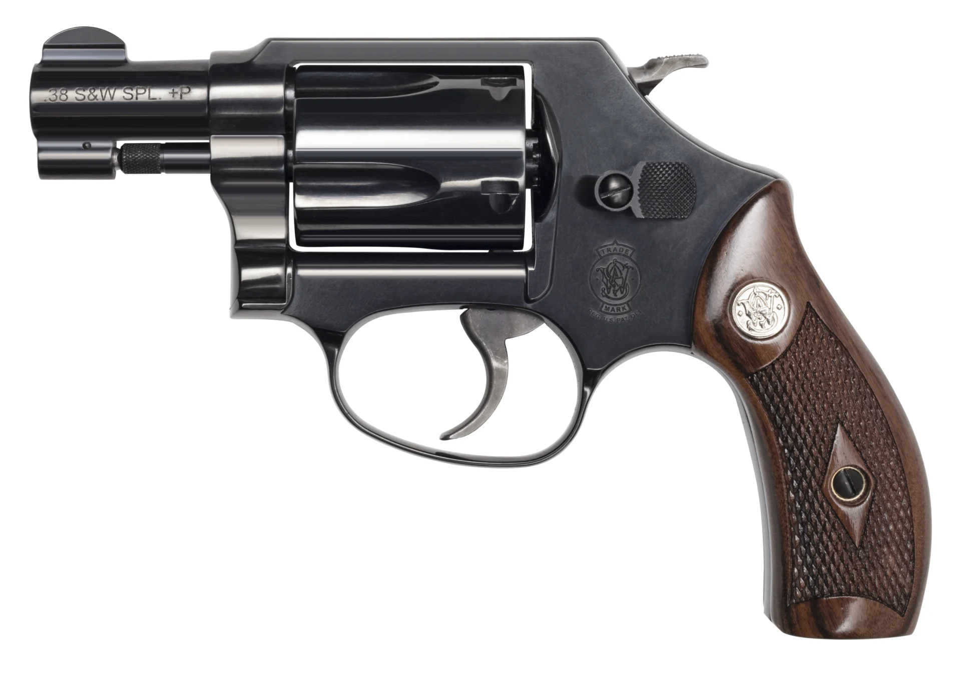 Smith & Wesson Model 36 Classic .38 Special 1.88" blued revolver with checkered wood grips