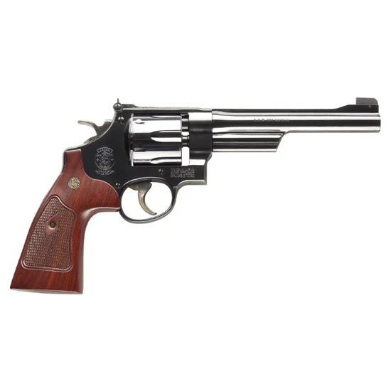 Smith & Wesson Model 27 Classic revolver, 6.5 inch blued barrel with walnut checkered square butt grips