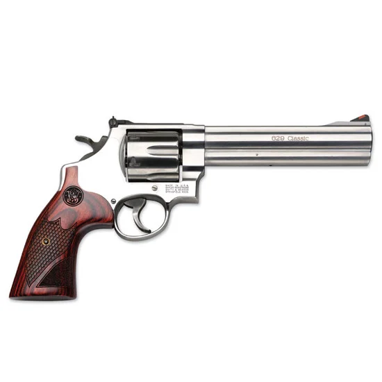 Smith & Wesson 629 Deluxe .44 Magnum stainless revolver with textured wood grips