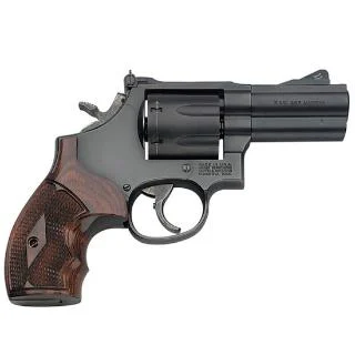 Smith & Wesson Performance Center 586 L-Comp blued 3-inch revolver side view