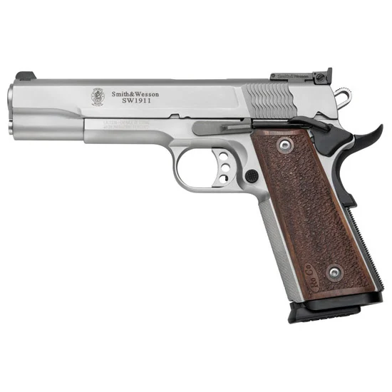 Smith & Wesson 1911 Performance Center Pro 9mm 5-inch stainless pistol with wood grips