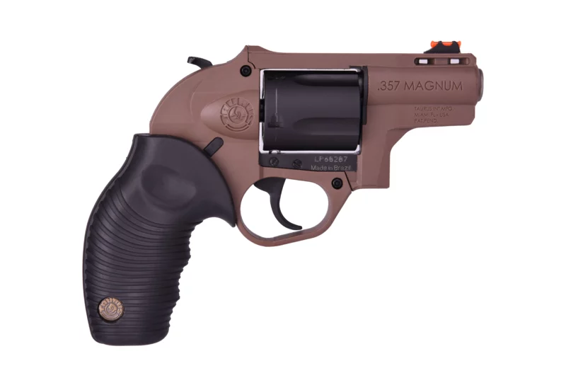 Taurus 605 5-shot .357 Magnum revolver, black cylinder, coyote brown grips, 2-inch barrel