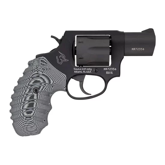 Taurus 856 Ultra-Lite .38 Special 2-inch revolver matte black with gray VZ Cyclone grip