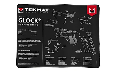 TekMat Ultra 20 pistol cleaning mat with Glock 42/43 exploded parts diagram, 15 x 20 inches