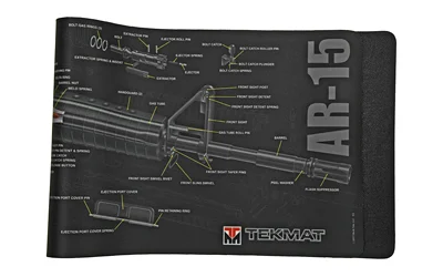 TekMat AR-15 12x36 armorer's bench cleaning mat with AR-15 cutaway diagram