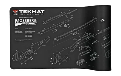 TekMat 12x36 Mossberg shotgun cleaning mat with neoprene backing and printed diagram