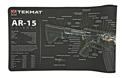 TekMat Ultra 44 AR-15 cut-away neoprene cleaning mat 15x44 black and white