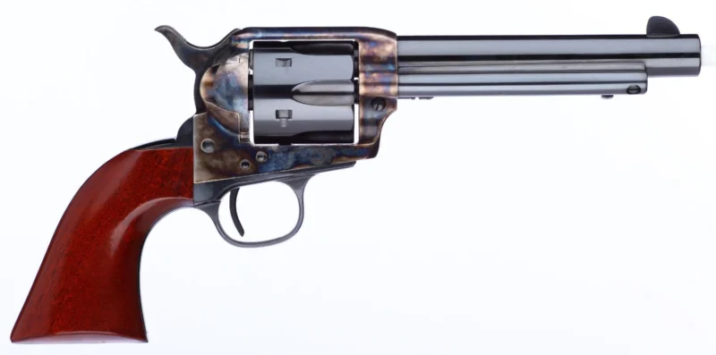 Taylors and Company TF Cattleman 5.5" single-action revolver with case-hardened frame and walnut grip