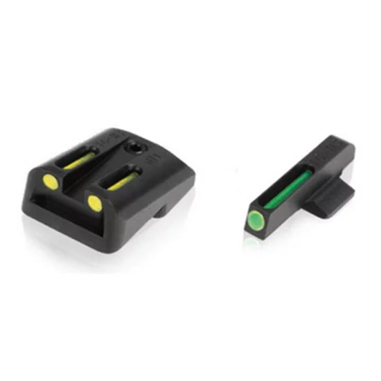 TruGlo TFO tritium and fiber-optic day/night sights for 1911 Government, green front and yellow rear