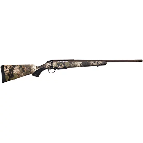 Tikka T3x Lite Veil Wideland 300 WSM 24.3 inch bolt-action rifle with Veil Wideland camo synthetic stock and bronze finish