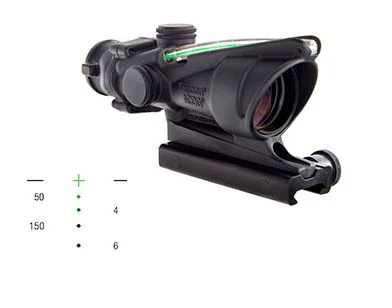 Trijicon ACOG BAC 4x32 dual-illuminated scope with green crosshair reticle and TA51 mount