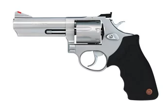 Taurus 66 stainless 4-inch .357 Magnum revolver with black rubber grips