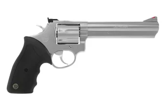 Taurus Model 66 6-inch matte stainless revolver with black rubber grips and 7-round cylinder