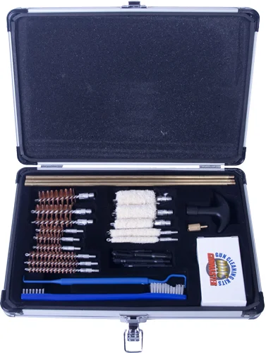 GunMaster Universal Select 30-piece gun cleaning kit in aluminum case