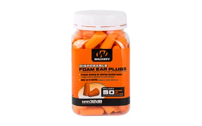 Walkers orange foam ear plugs 50 pair jar inside-the-ear disposable hearing protection