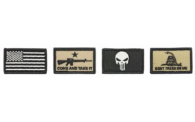 Walkers Patriot Patch Kit four assorted Velcro patches American Flag Come and Take It Punisher Don't Tread on Me