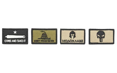 Walkers Patriot Patch Kit 4 Velcro patches: Don't Tread on Me, Moanaabe, Punisher, Come and Take It