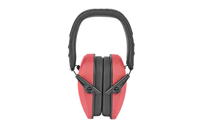 Walkers Razor Slim Passive Muff 27 dB NRR Coral/Black over-the-head earmuffs