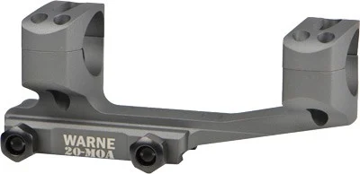 Warne X-Skel 1in 20 MOA Picatinny scope mount in tactical gray, skeletonized aluminum